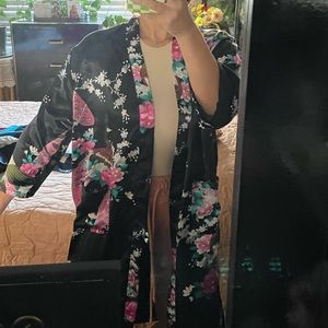 Floral Satin Robe / Kimono